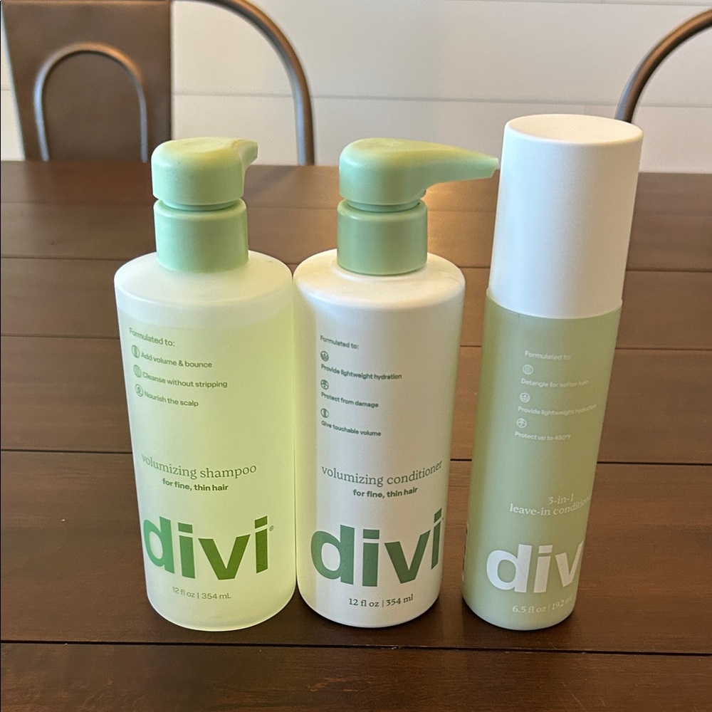 Divi Hair Care Set - Shampoo, Conditioner, Leave-In